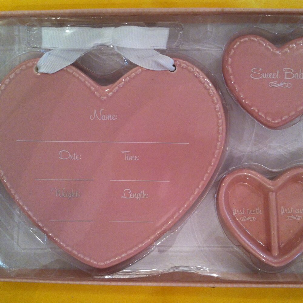 Stepping Stones Ceramic Keepsake Gift Set, Pink Star